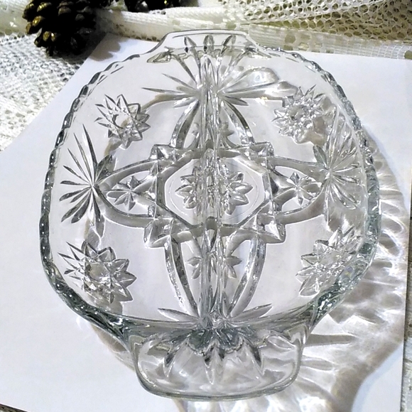 BEAUTIFUL! PRESCUT STAR OF DAVID DIVIDED TRAY WITH HANDLES, ANCHOR HOCKING! - Picture 2 of 14